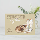 Western Cowgirl Beige Dirty Thirty 30th Birthday サンキューカード (スタンド正面)