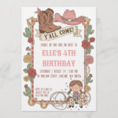 western cowgirl birthday invitations 招待状 (正面)