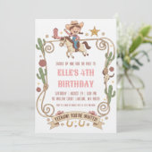 western cowgirl birthday invitations 招待状 (スタンド正面)