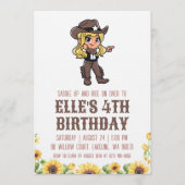 western cowgirl birthday invitations 招待状 (正面)