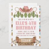 western cowgirl birthday invitations 招待状 (正面/裏面)