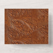 Western Cowgirl Cowboy Tan Brown Bohemian オールインワン招待状 (裏面)