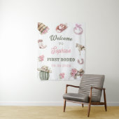 Western Cowgirl First Rodeo Birthday Party タペストリー (インサイチュ)