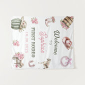 Western Cowgirl First Rodeo Birthday Party タペストリー (正面(横))