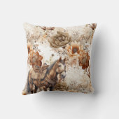 Western Cowgirl Horse Floral クッション (裏面)