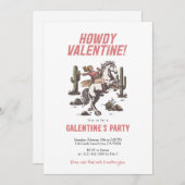 Western Cowgirl Howdy Valentine Galentine’s 招待状 (正面/裏面)