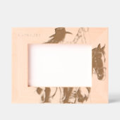 Western Cowgirl on Horse レーザー彫刻フレーム (正面)