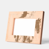 Western Cowgirl on Horse レーザー彫刻フレーム (左)