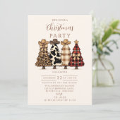 Western Cowgirl Plaid Leopard Christmas 招待状 (スタンド正面)