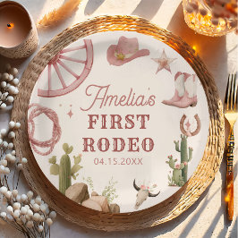 Western Cowgirl Rodeo Birthday Paper Plate ペーパープレート