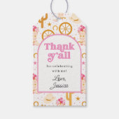 Western Cowgirl Rodeo Birthday Party Thank You ギフトタグ (正面)