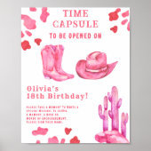 Western Cowgirl Time Capsule 1st birthday ポスター (正面)