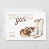 Western Cowgirl White Dirty Thirty 30th Birthday サンキューカード (正面)