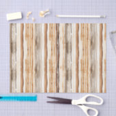 Western Cream Brown Stripes Birthday 薄葉紙 (クラフト)