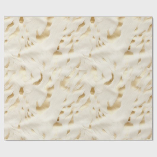 Western Cream White Gold Cowhide ラッピングペーパー (フラット)