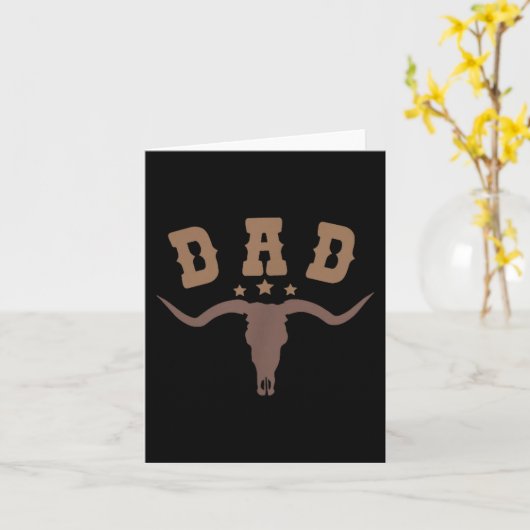Western Dad First Second Birthday Cowboy Family Ma カード (黄色い花)
