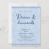 Western Denim and Diamonds 30歳の誕生日パーティー 招待状 (正面)