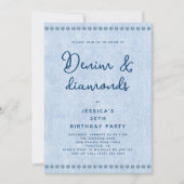 Western Denim and Diamonds 30th Birthday Party 招待状 (正面)