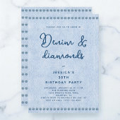 Western Denim and Diamonds 30th Birthday Party 招待状