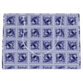 Western Denim Blue Delft Tile  ラージペーパーバッグ (正面)