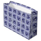 Western Denim Blue Delft Tile  ラージペーパーバッグ (裏面アングル)