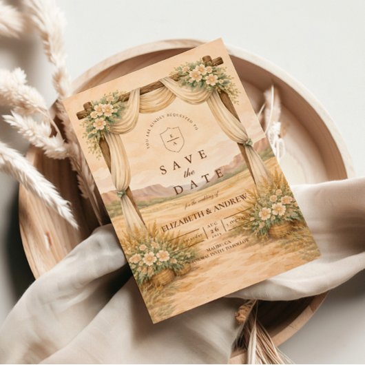 Western Desert Arch Wedding セーブザデート