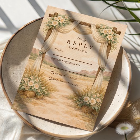 Western Desert Arch Wedding 出欠カード