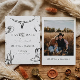 Western Desert Country cowboy Photo Save The Date セーブザデート
