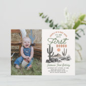 Western Desert First Rodeo 1st Birthday Photo 招待状 (スタンド正面)