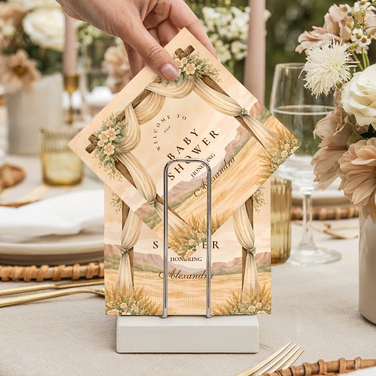 Western Desert Floral Arch Baby Shower スタンダードカクテルナプキン