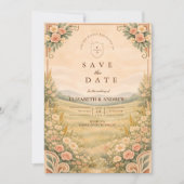 Western Desert Floral Arch Wedding セーブザデート (正面)