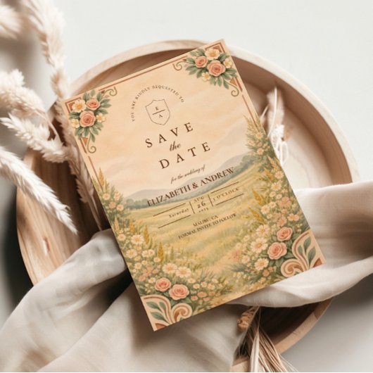 Western Desert Floral Arch Wedding セーブザデート