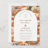 Western Desert Floral Wedding 招待状 (正面)
