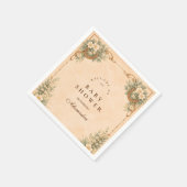 Western Desert Horseshoe Baby Shower スタンダードカクテルナプキン (角)