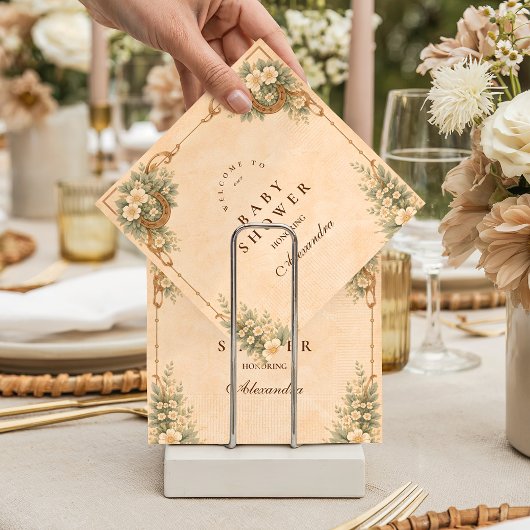 Western Desert Horseshoe Baby Shower スタンダードカクテルナプキン