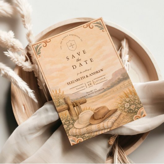 Western Desert Ranch Wedding セーブザデート