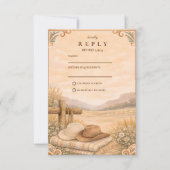 Western Desert Ranch Wedding 出欠カード (正面)