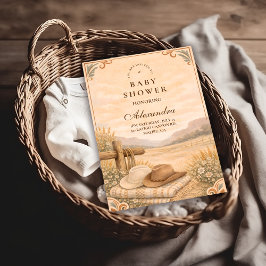 Western Desert Saddle Baby Shower 招待状