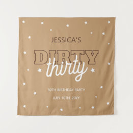 Western Dirty Thirty 30th Birthday Party Backdrop タペストリー