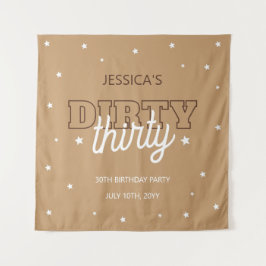 Western Dirty Thirty 30th Birthday Party Backdrop タペストリー