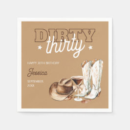 Western Dirty Thirty Cowgirl 30th Birthday Party スタンダードカクテルナプキン