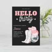 Western Disco Black Thirty 30th Birthday Party 招待状 (スタンド正面)