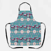 Western Donkey Christmas Gingerbread Texas Star エプロン (正面)