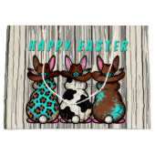 Western Easter Bunnies Gift Bag ラージペーパーバッグ (正面)