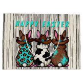 Western Easter Bunnies Gift Bag ラージペーパーバッグ (裏面)