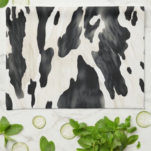 Western Farm Animal Cow キッチンタオル (折り畳み)