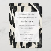 Western Farm Animal Cow 招待状 (正面/裏面)