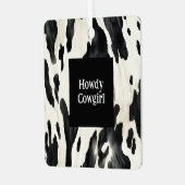 Western Farm Animal Cow Country Christmas メタルオーナメント (正面左)