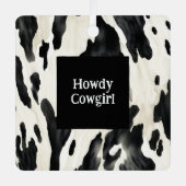 Western Farm Animal Cow Country Christmas メタルオーナメント (正面)