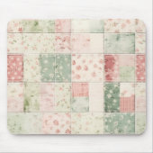 Western Farm Mint Pink Floral Quilt Patterns マウスパッド (正面)